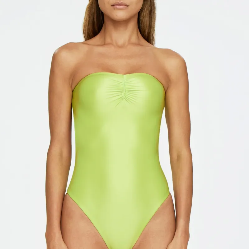 Khy FW24 DROP 010 Strapless Ruched One Piece One-piece Swimsuit Women's Lime Green-1