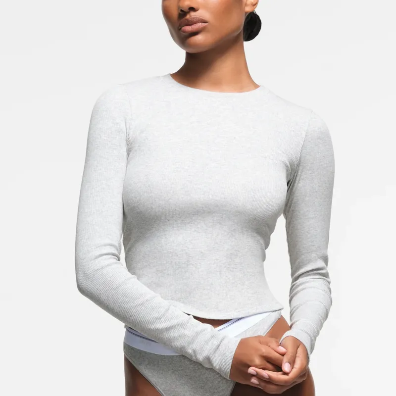 SKIMS Regular T-Shirt Women's Light Heather Grey/Ash Gray-2