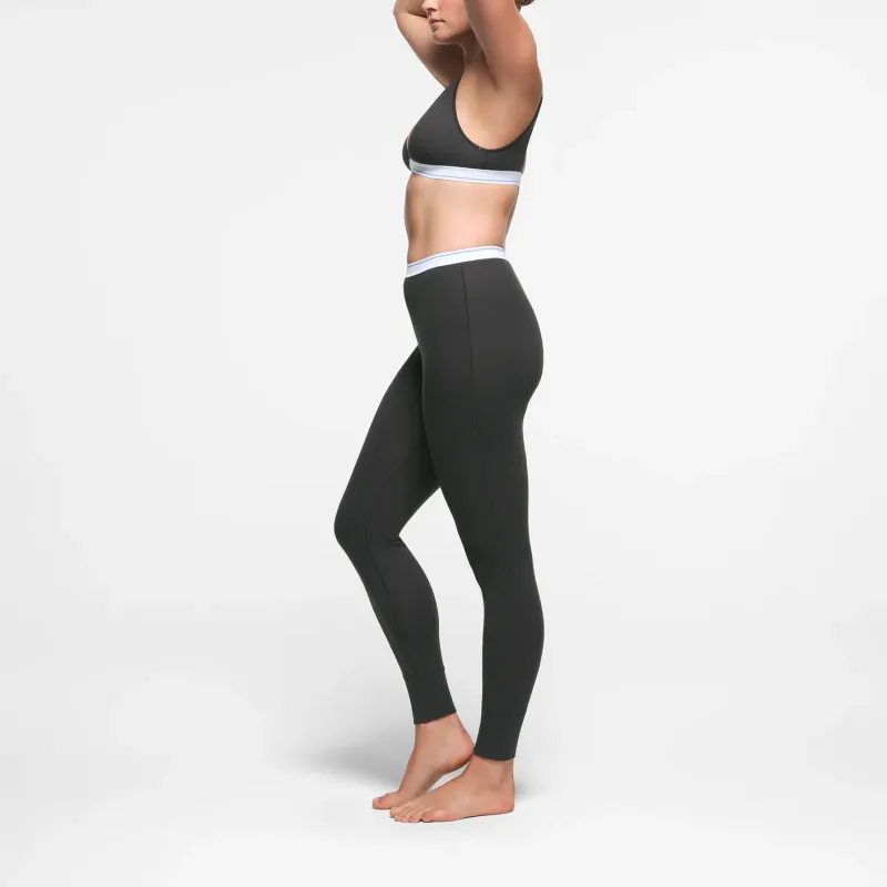SKIMS FW24 Cotton Collection COTTON RIB LEGGING Leggings Women's Soot Stripe/Smoke Gray Stripes-3
