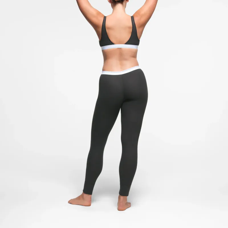 SKIMS FW24 Cotton Collection COTTON RIB LOW RISE LEGGING Leggings Women's Soot Stripe/Smoke Gray Stripes-2