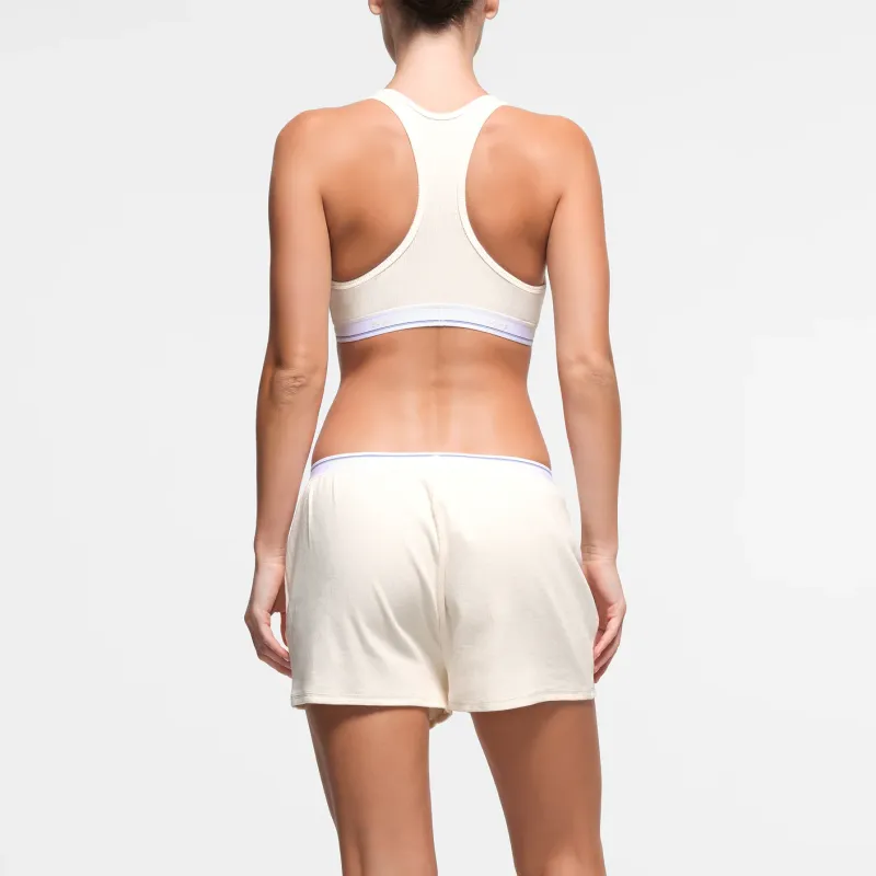 SKIMS FW24 Cotton Collection COTTON RIB LOOSE BOXER Boxer Shorts Women's Marble Stripe/Marble Stripes-2