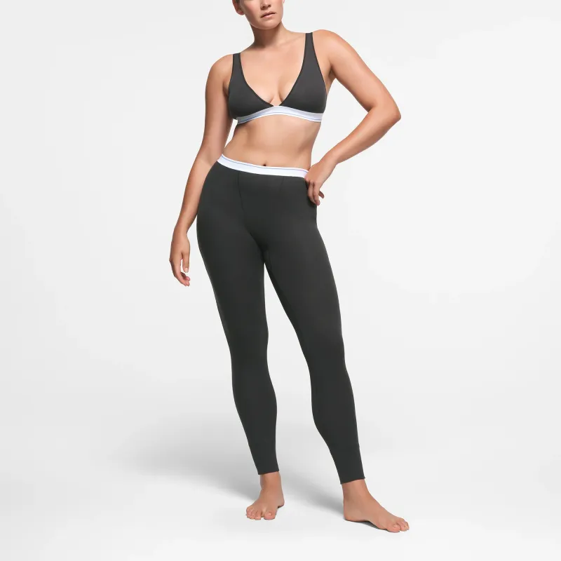 SKIMS FW24 Cotton Collection COTTON RIB LEGGING Leggings Women's Soot Stripe/Smoke Gray Stripes-2