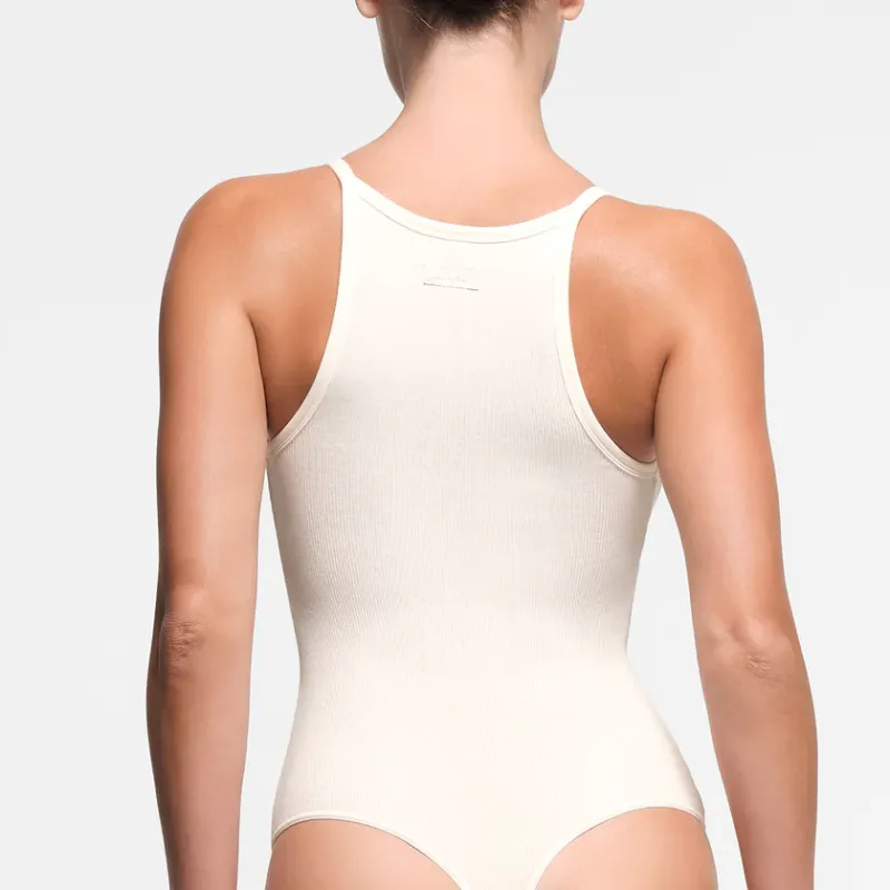 SKIMS FW24 Cotton Collection COTTON RIB CAMI BODYSUIT Bodysuits Women's MARBLE/Marble Color-2