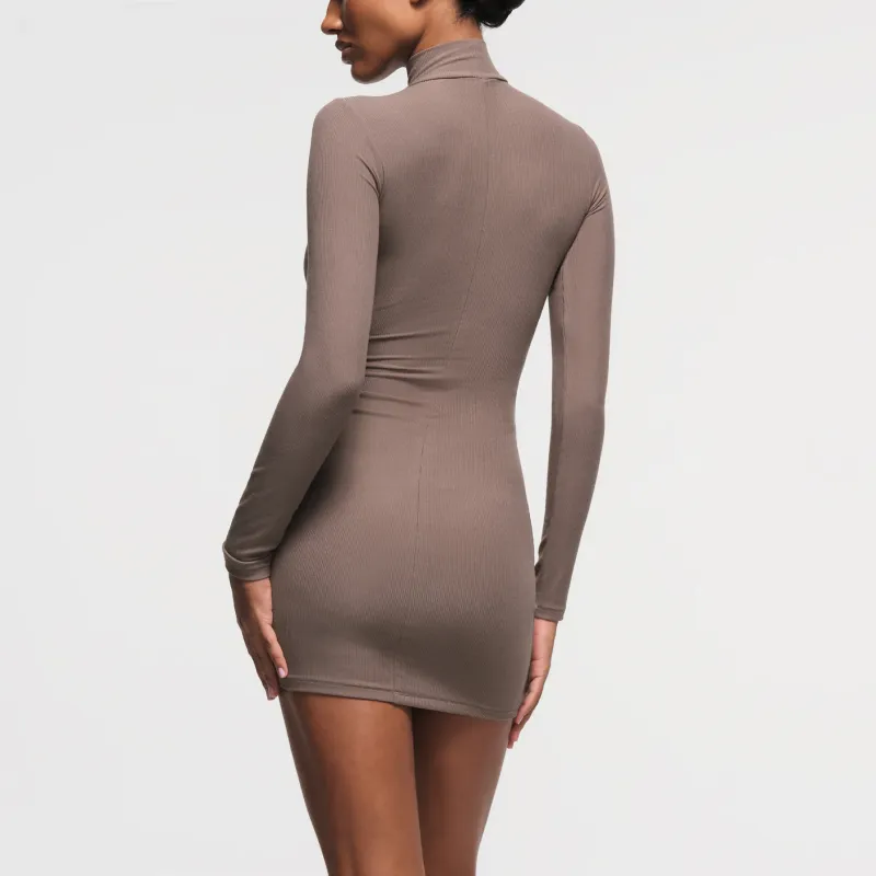 SKIMS SOFT LOUNGE TURTLENECK MINI DRESS Long Sleeved Dress Women's Amethyst/Amethyst-3