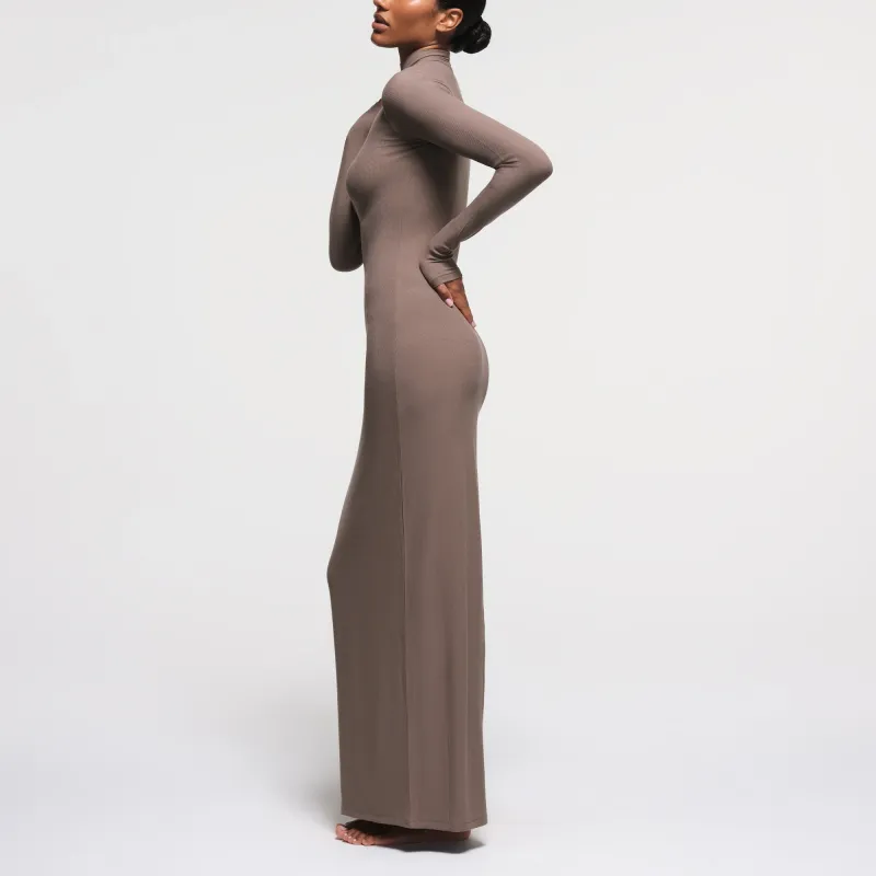 SKIMS SOFT LOUNGE TURTLENECK LONG DRESS Long Sleeved Dress Women's Amethyst/Amethyst-3