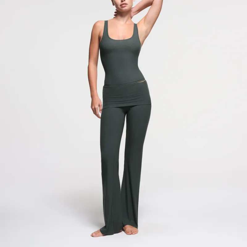 SKIMS SOFT LOUNGE FOLDOVER PANT Casual Pants Women's DEEP SEA/Deep Sea Color-1