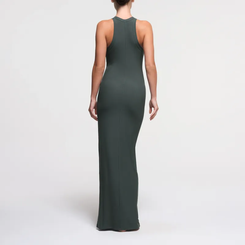 SKIMS SOFT LOUNGE LONG TANK DRESS Sleeveless Dress Women's DEEP SEA/Deep Sea Color-2