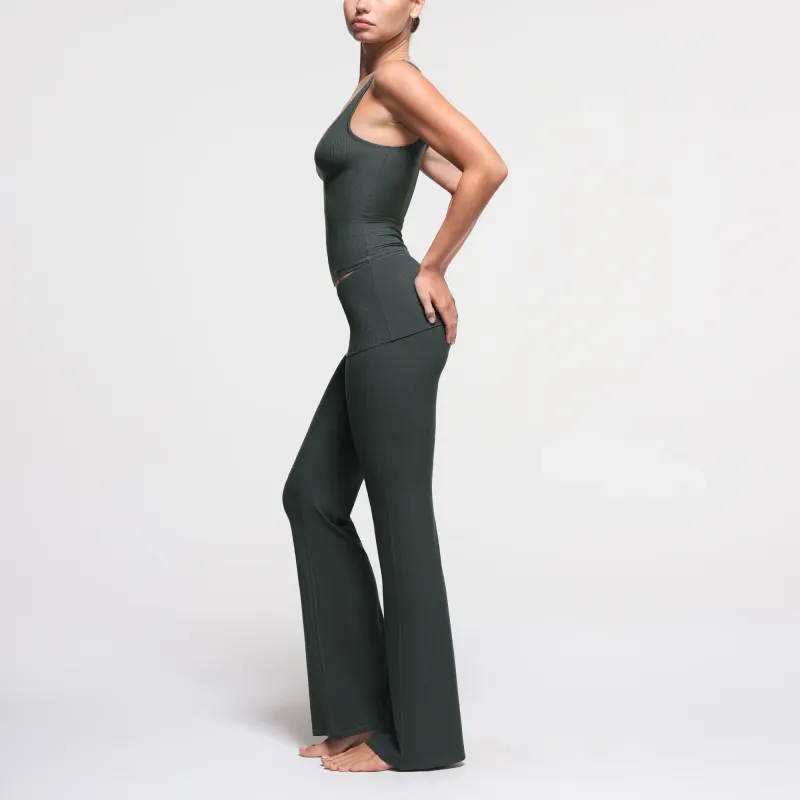 SKIMS SOFT LOUNGE FOLDOVER PANT Casual Pants Women's DEEP SEA/Deep Sea Color-3