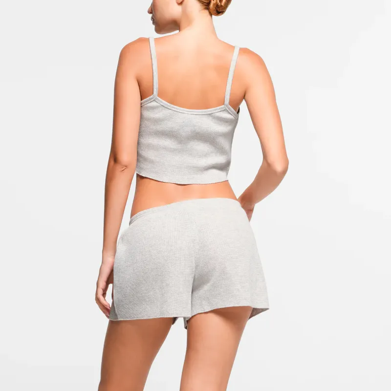 SKIMS WAFFLE SHORT Casual Shorts Women's LIGHT HEATHER GREY/Light Gray-2