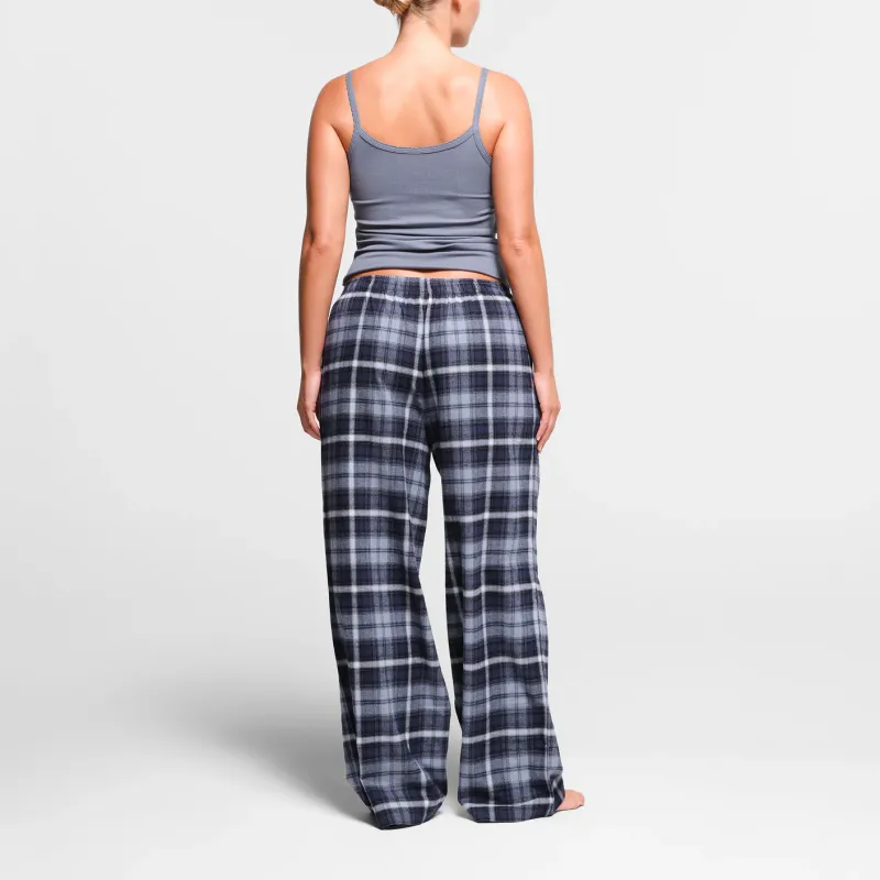 SKIMS FLANNEL SLEEP STRAIGHT LEG PANT Pajama Pants Women's CONCORD PLAID/Xihe Purple Plaid-2