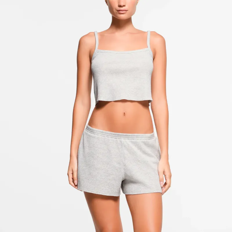 SKIMS WAFFLE SHORT Casual Shorts Women's LIGHT HEATHER GREY/Light Gray-1