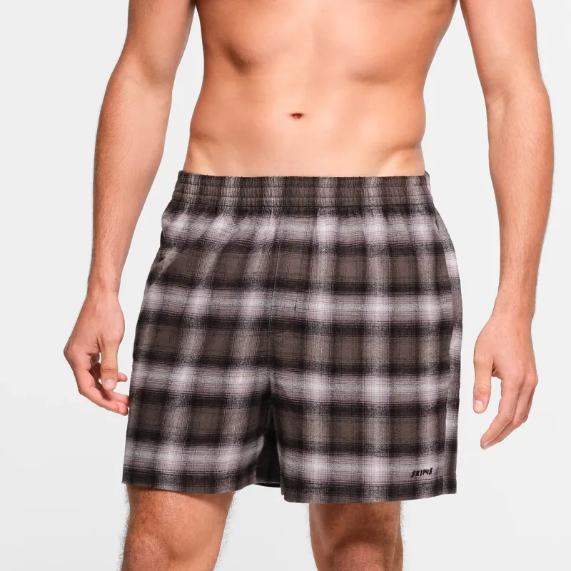 SKIMS FLANNEL SLEEP MENS SHORT Pajama Pants Men's Zinc Plaid-1