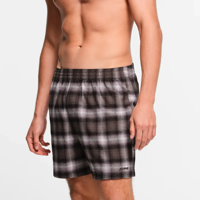 SKIMS FLANNEL SLEEP MENS SHORT Pajama Pants Men's Zinc Plaid-3