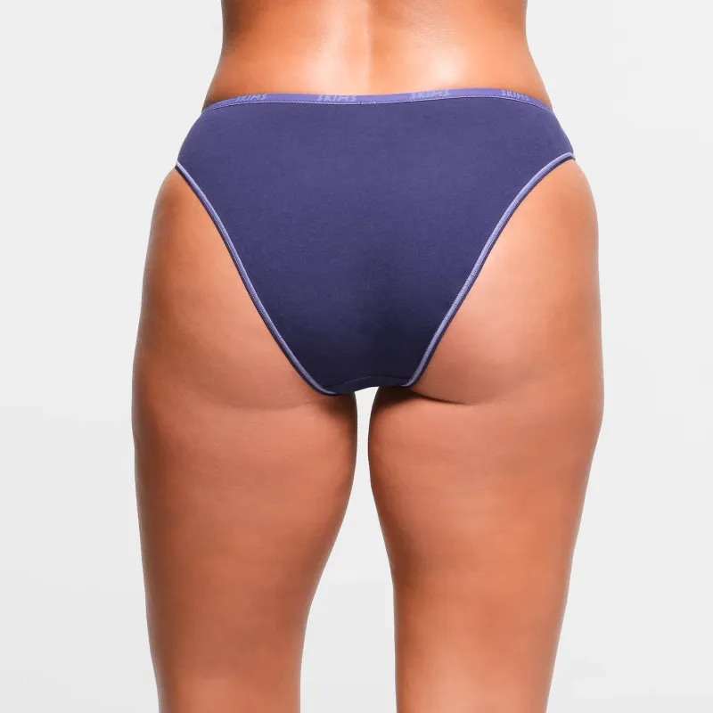 SKIMS COTTON LOGO HIGH LEG BIKINI Underpants Women's 1 Pack Concord/Harmony Purple-2