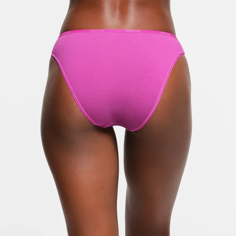 SKIMS COTTON LOGO HIGH LEG BIKINI Underpants Women's 1 Pack LOLLIPOP/Strawberry Color-2