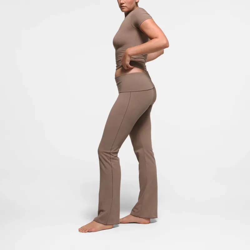SKIMS COTTON JERSEY FOLDOVER PANT Casual Pants Women's TRUFFLE/Truffle-3