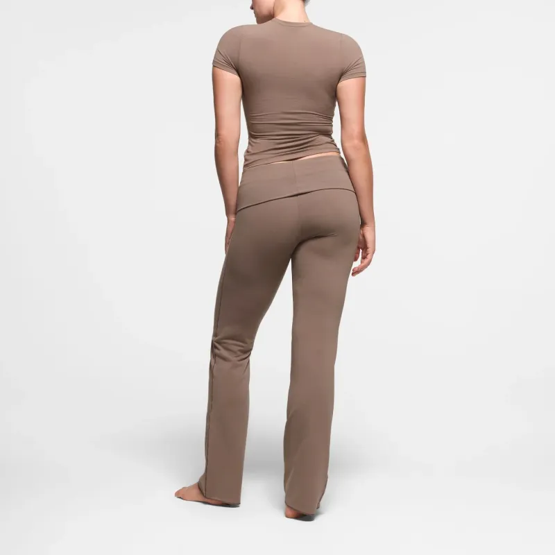 SKIMS COTTON JERSEY FOLDOVER PANT Casual Pants Women's TRUFFLE/Truffle-2