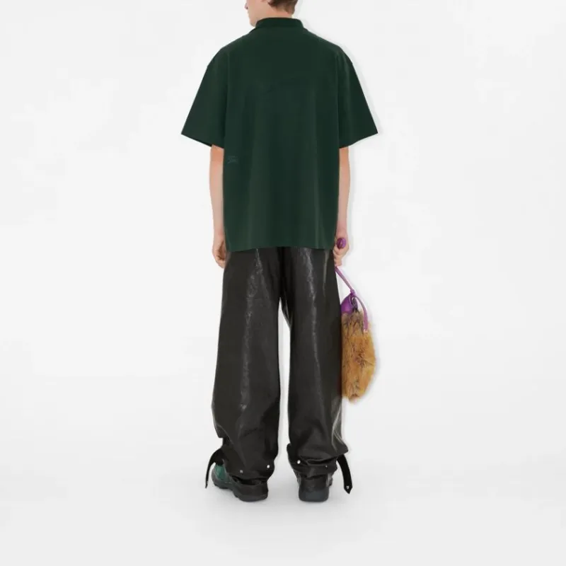 Burberry FW23 Cotton Polo Shirt Polo Shirt Men's Green-3