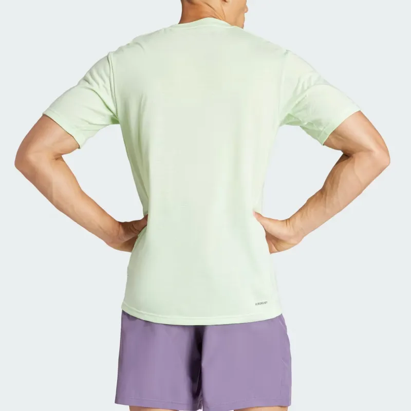 Adidas Train Essentials Feelready Training Tee T Shirt Men's Green-2