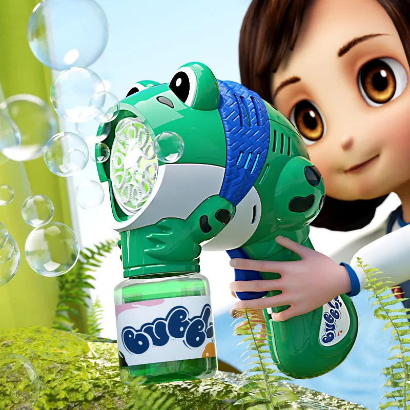 JOY FUER Funny Frog Machine Lithium Battery One Key Fully Automatic Rainbow Bubble Gun New Arrival Bubble Machines-2