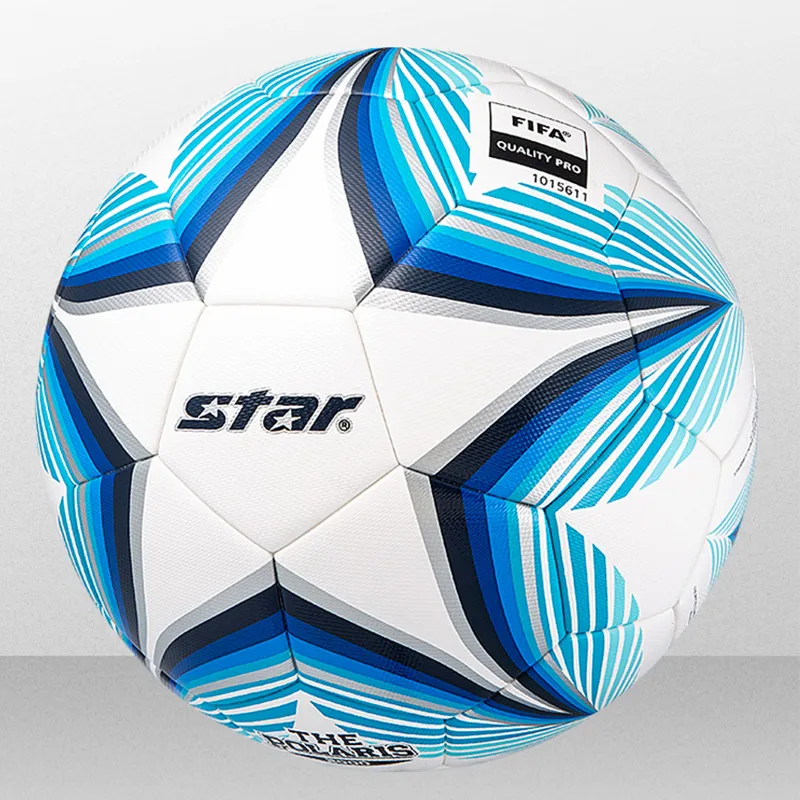 Star Size 5 Soccer PU Seamless Thermal bonding Unisex White Blue-3