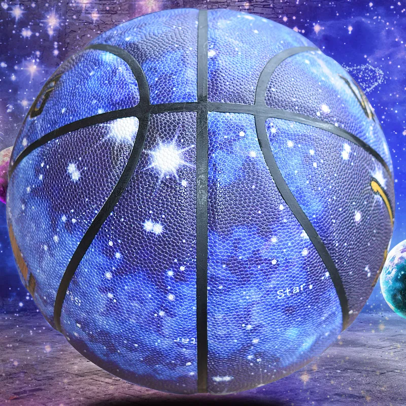 Vartsing PU Basketball Starry Sky Color Size 7 Ball Training Unisex-5
