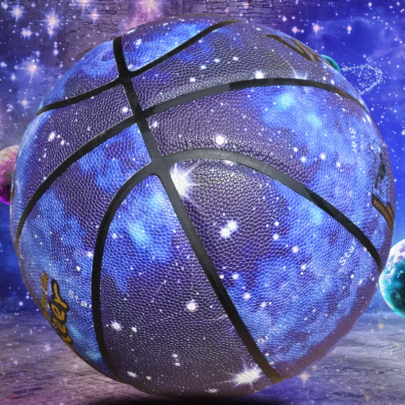 Vartsing PU Basketball Starry Sky Color Size 7 Ball Training Unisex-7