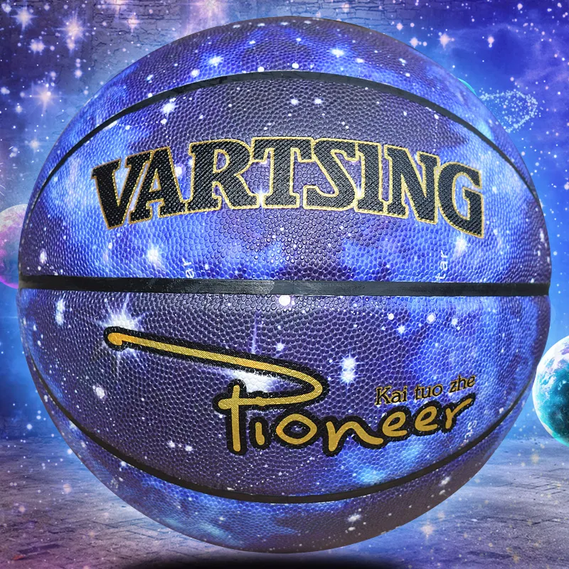 Vartsing PU Basketball Starry Sky Color Size 7 Ball Training Unisex-8