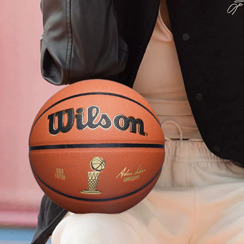 Wilson PU Basketball Red Brown Size 7 Match Unisex-2