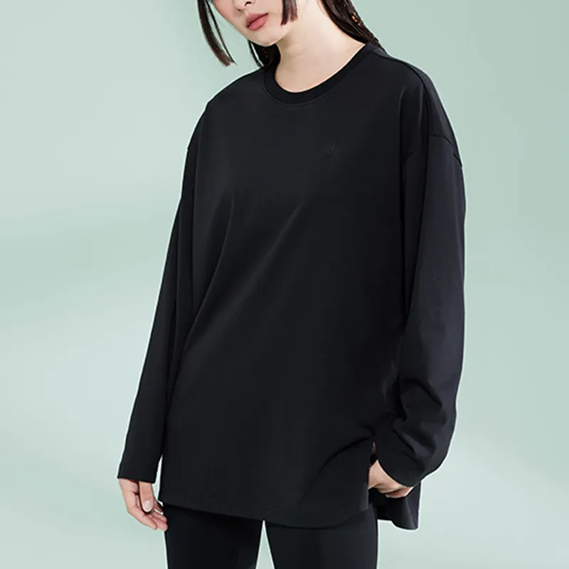 QIAODAN Dry Drop Shoulder Sleeve T Shirt Women's Black-4