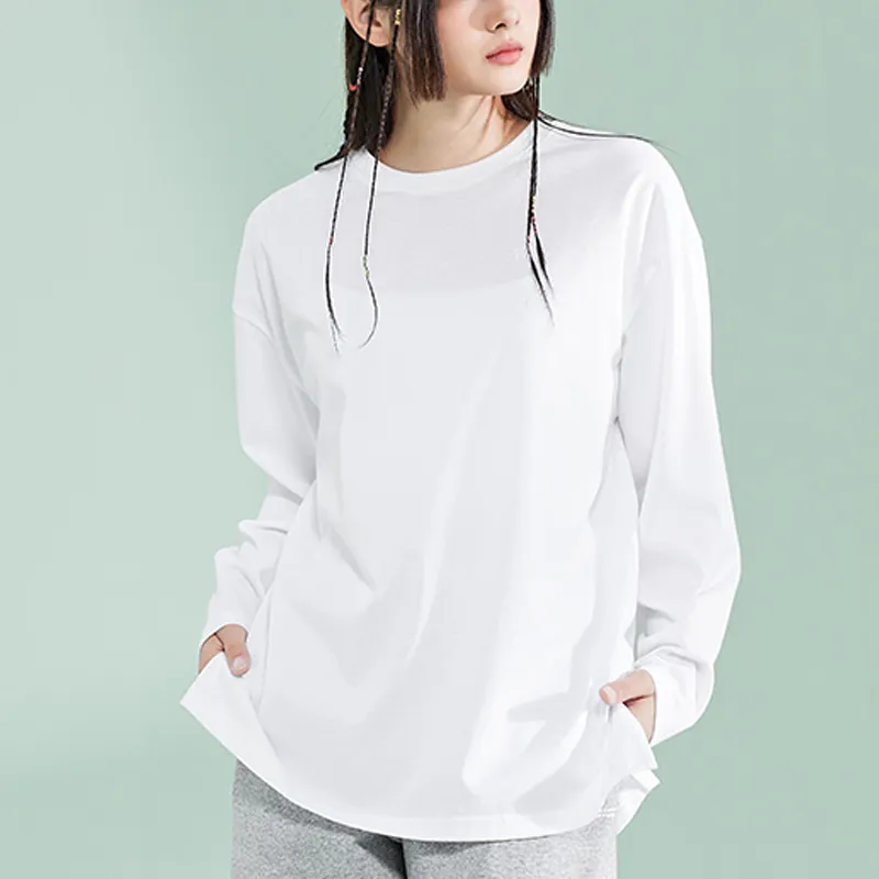 QIAODAN Dry Drop Shoulder Sleeve T Shirt Women's Jordan White-4