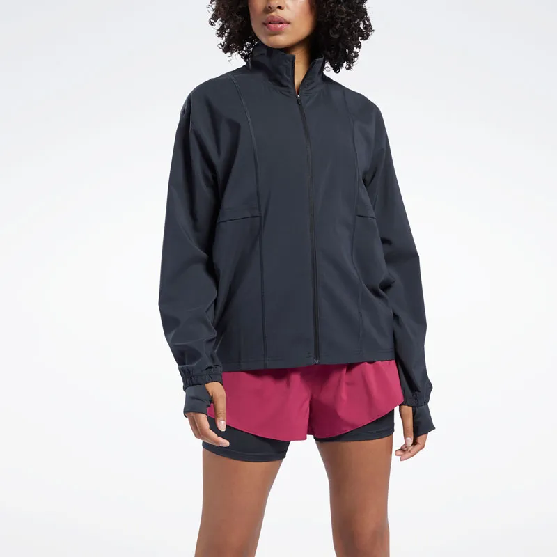 Reebok WORKOUT READY RUN WOVEN Trench Coat Women's Black-2