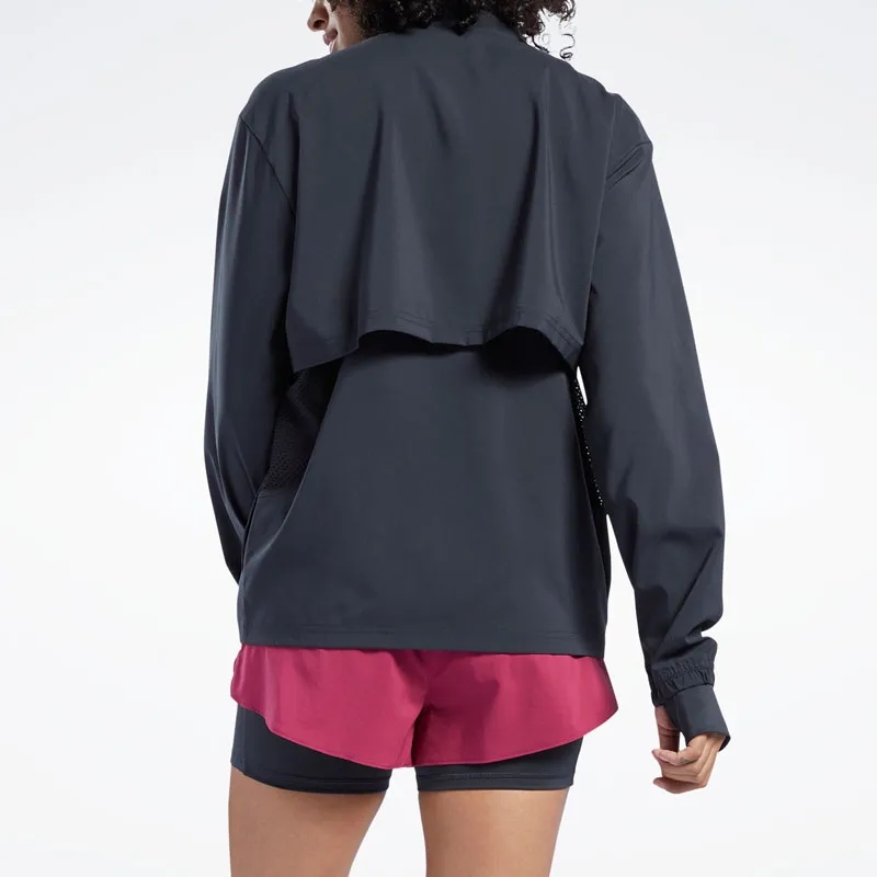 Reebok WORKOUT READY RUN WOVEN Trench Coat Women's Black-3