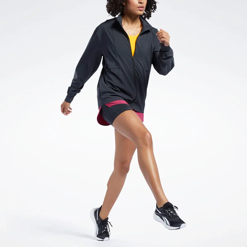 Reebok WORKOUT READY RUN WOVEN Trench Coat Women's Black-4