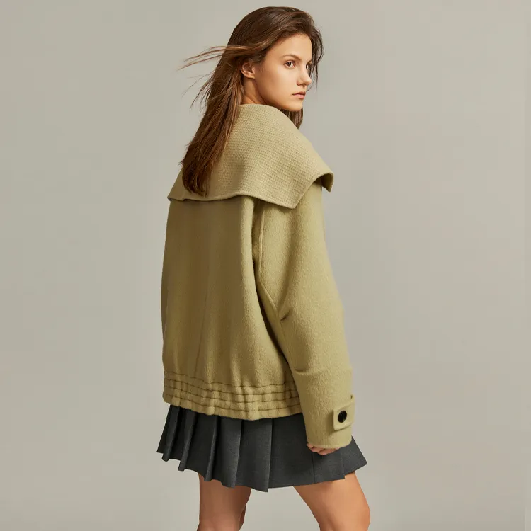ELLE Coats Women's Olive Green-1
