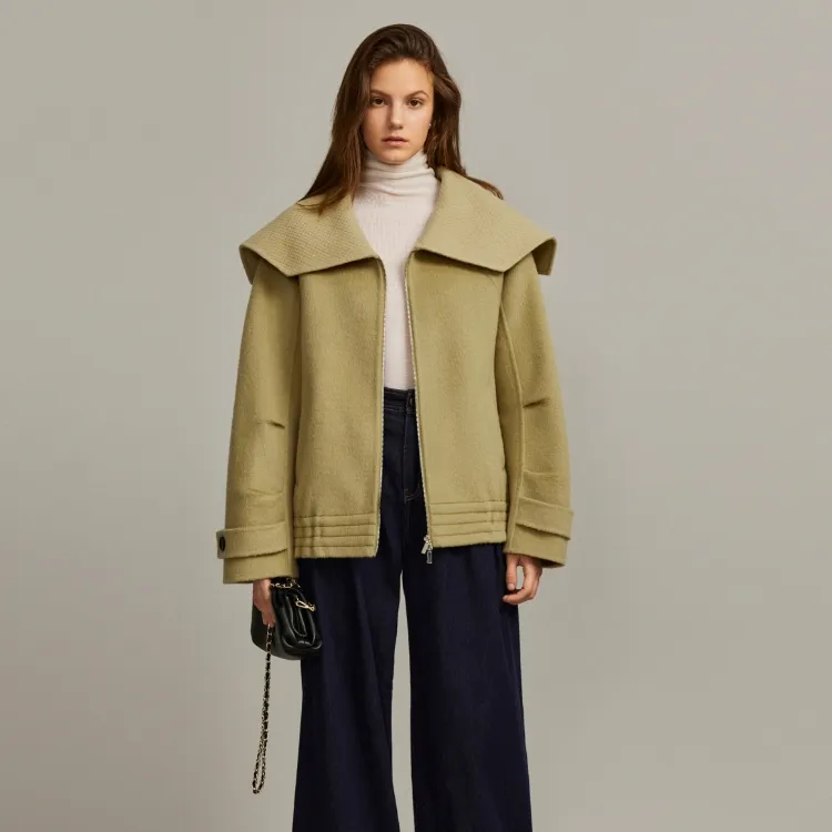 ELLE Coats Women's Olive Green-2