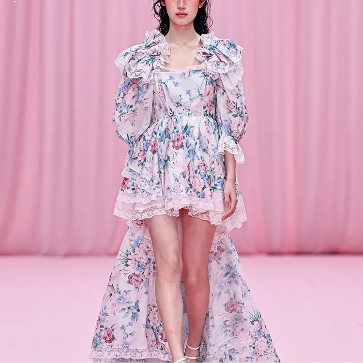 Selkie Long Sleeved Dresses Women's Floral Vine Rose-2