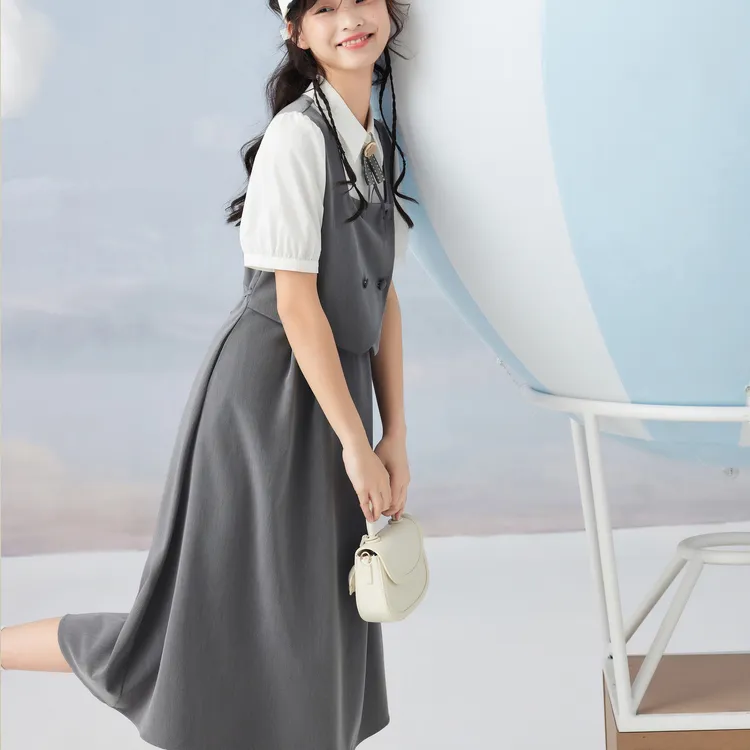 ZIHAN Two Piece Skirt Sets Women's Gray-3