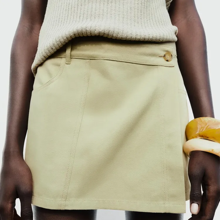 ZARA Casual Shorts Women's Light Khaki-4