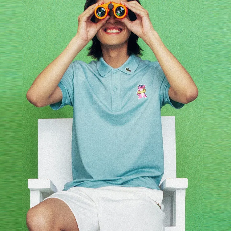 LACOSTE Polo Shirt Unisex Tide Blue-4