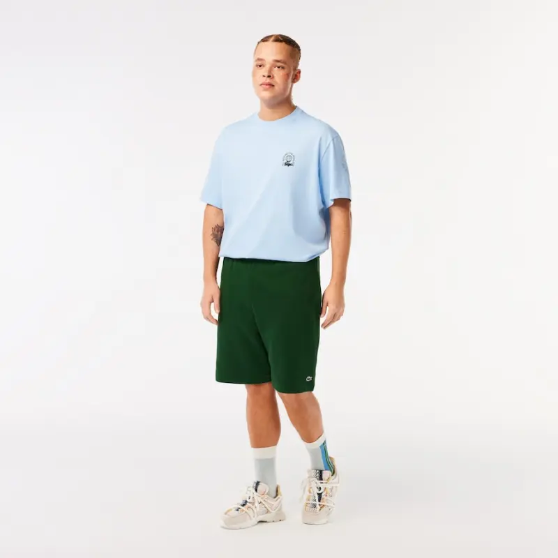 LACOSTE Logo patch Cotton Blend Track Shorts-3