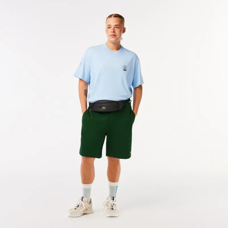 LACOSTE Logo patch Cotton Blend Track Shorts-4