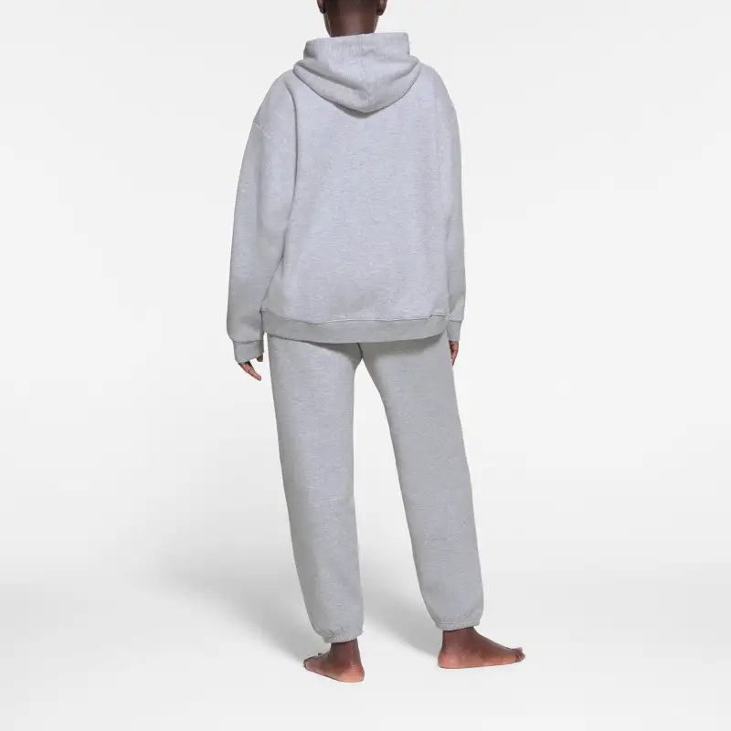 SKIMS COTTON FLEECE OVERSIZED HOODIE Sweatshirt Women's Heather Grey/Stone Heather-2