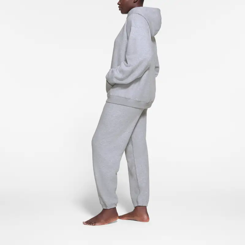 SKIMS COTTON FLEECE OVERSIZED HOODIE Sweatshirt Women's Heather Grey/Stone Heather-1