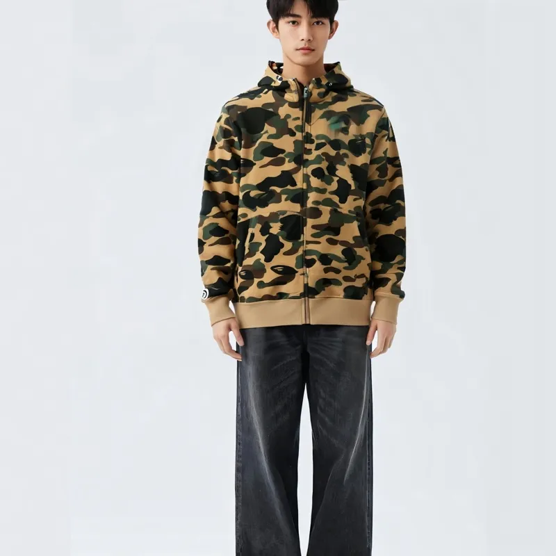 A BATHING APE ® 1st Camo Shark Full Zip Hoodie 'GREEN'-4