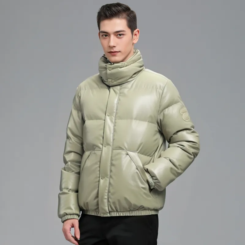Aape Quiled Faux leather Down Jacket-4