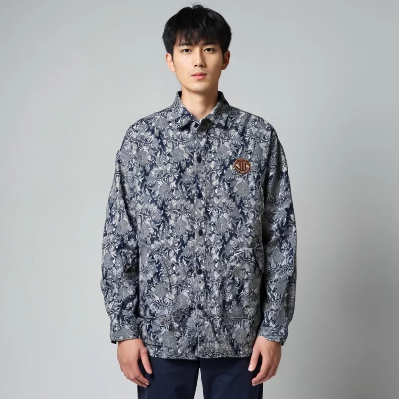 PANMAX Jackets & Coats Men's Blue And White Porcelain Color-2
