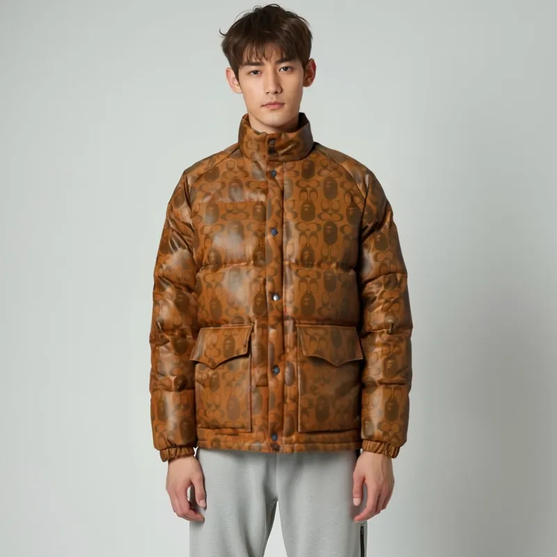 Bape X Coach Leather Down Jacket-1