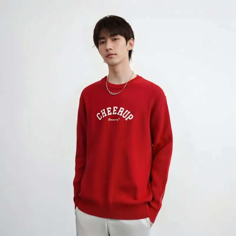 PEACEBIRD MEN Sweater Unisex Red-2