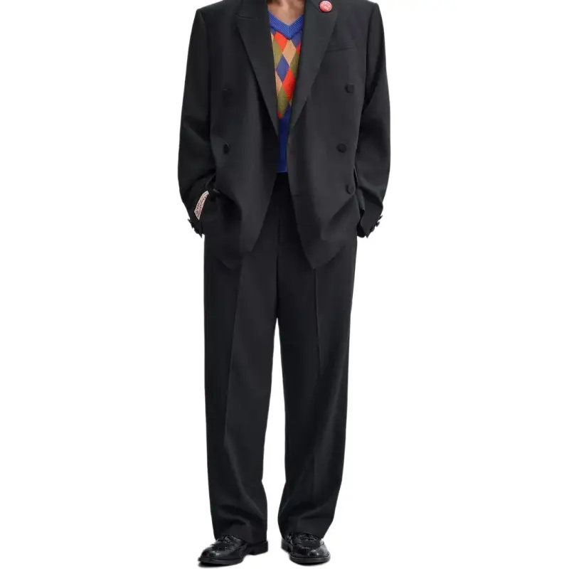 ZARA Harry Lambert Co brand Suit Trousers Unisex Navy-2